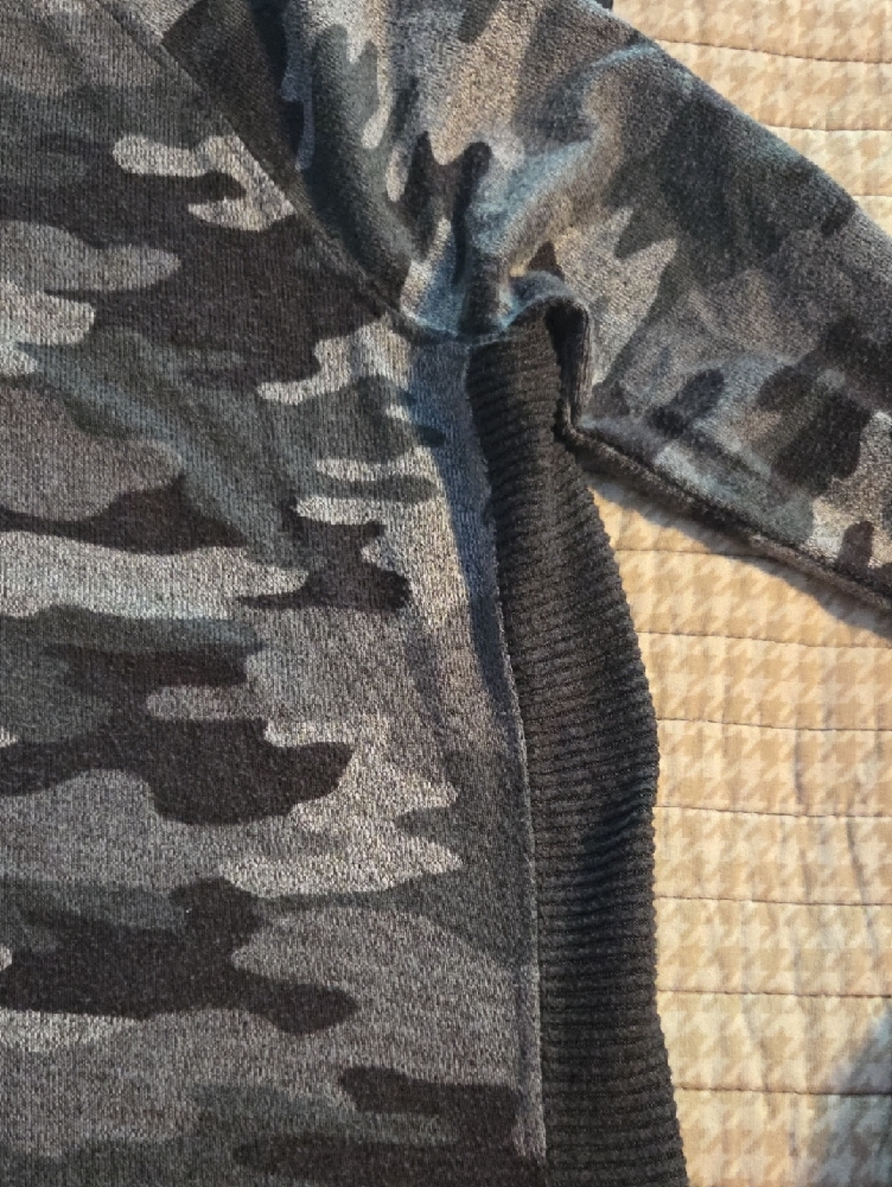 Maurices Women's Camouflage Sweater - Gray & Dark Gray - Picture 4 of 6